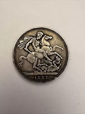 1887 Queen Victoria Silver Crown 925 Silver Coin • $14.30