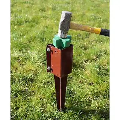 Fence Post Support Spike Bolt Down Steel Square Holder Metal Stakes Garden • £13.29