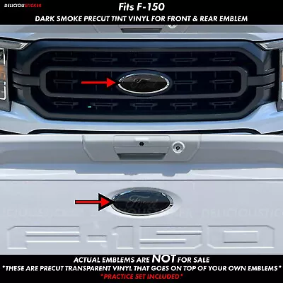 For 2018-2020 Ford F-150 Smoke Front Rear Decal Emblem Overlay Tint Vinyl Insert • $17.47