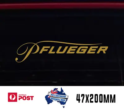 2x Pflueger Fish Boat Windscreen Windshield Decal Sticker 200mm GOLD • $11