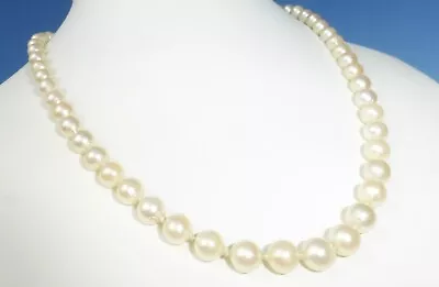 Gorgeous Vintage White Baroque Pearl Sterling Silver Clasp Necklace 18  Inches • $20.50