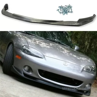 Fits 2001-2005 Miata Gv Style Pu Black Add-on Front Bumper Lip Dam Spoiler Chin • $59.88