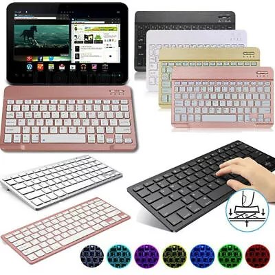 Portable Slim Bluetooth Keyboard For Samsung Galaxy Tab A/A7/A8/S6 7~10.5 Tablet • £14.27