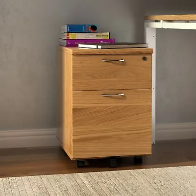 RZ 2 Drawer Mobile Office Desk Pedestal Filing A4 Foolscap Oak PRE BUILT • £174.94