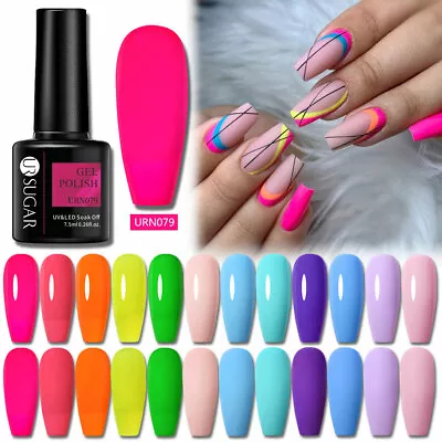 £2.03 • Buy UR SUGAR Christmas Neon Gel Nail Polish Yellow Green UV LED Varnish Base Top