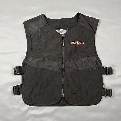 Men's Harley Davidson Black Quilted Hydration Adjustable Vest Size XL EUC • $39.99