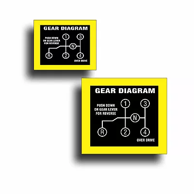$13.93 • Buy 2X Transmission Shift Pattern Decal Sticker Manual Fits Volkswagon Bug Beatle VW