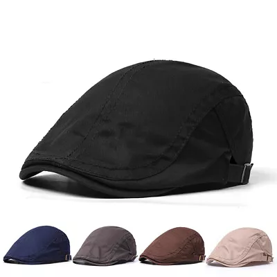 Men Solid Cotton Gatsby Cap Golf Driving Flat Cabbie Newsboy Sun Beret Ivy Hat • $5.96