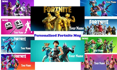 Personalised NEW Fortnite Mug Cup For Gamers ADD ANY NAME/TEXT GAMER GIFT IDEAS  • £9.59