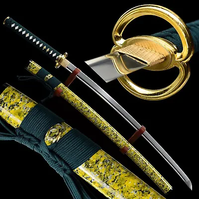 Musashi Katana Real Battle Japanese Samurai Sword Full Tang Sharp Knives Green • $139