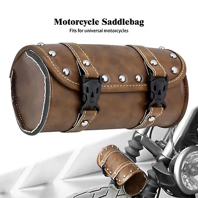 Motorcycle Front Rear Handlebar Sissy Bar Saddlebag Fork Roll Barrel Tool Bag • $17.99