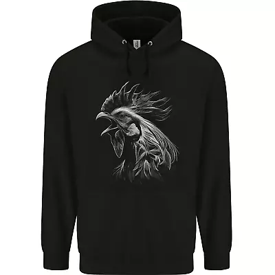 A Monochrome Rooster Farmer Farming Childrens Kids Hoodie • £17.99