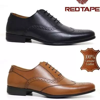 Mens Leather Lace Up Brogues Shoes Formal Smart Casual Office Dress Shoes Sizes • £24.95