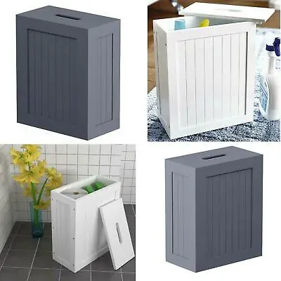 £16.95 • Buy Faboer White/Grey Shaker Slimline Wooden Multi-purpose Bathroom Storage Unit 