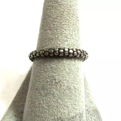 MICHAEL DAWKINS Sterling Silver Modernist Pebbled Stacker Band Ring Sz 9 Thai • $34.99