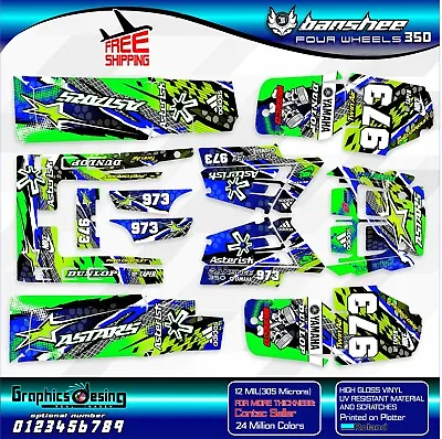 Yamaha Banshee 350 Graphics Kit Decals Stickers  Atv Free Shipping • $159