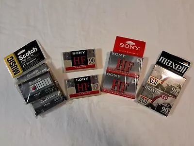 Maxell XL-II 90 SONY HF 90 60 SCOTCH CD NEW BLANK AUDIO CASSETTE TAPES LOT OF 9 • $9.99