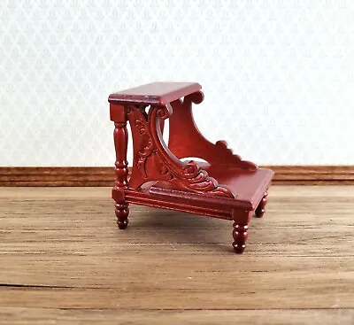 Dollhouse Miniature Library Or Bed Steps 1:12 Scale Wood Mahogany Finish • $12.99