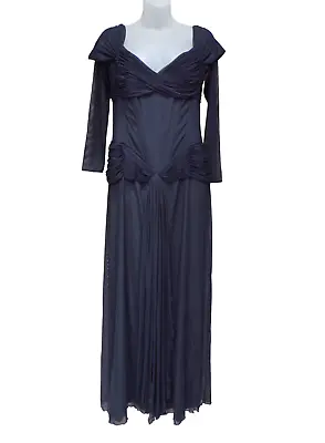 VICKY TIEL Couture Off The Shoulder Boned Corset Gown Sz 42 US 12 Vtg 80's • $535.46