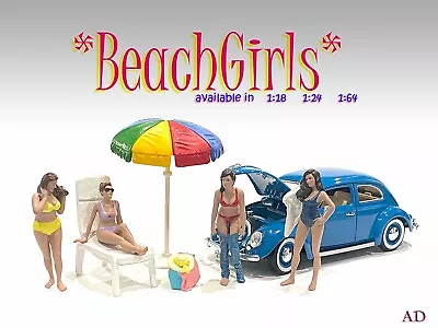 American Diorama 1:18 Scale Figure Bundle- Beach Girls - Set Of 7 Figure + Assy • $54.99