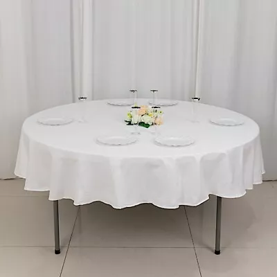 90  White 100% COTTON ROUND TABLECLOTH High Quality Catering Home Dinner Linens • $25.81