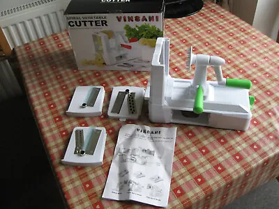 Vinsani Vegetable Cutter Spiraliser Three Blade Set Suction Clamp BNIB • £5.99