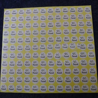 Round Warranty Label White QC PASSED Stickers 13mm X 13mm 1600pcs • $9.85