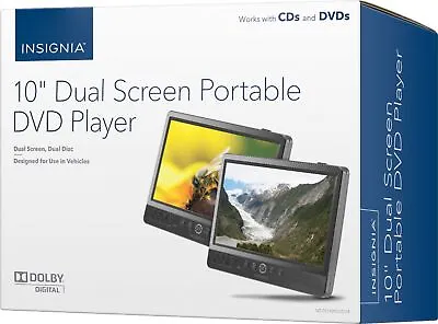 Insignia 10  Dual Screen Portable DVD Player - Black NS-DD10PDVD19 - New Other • $69.99