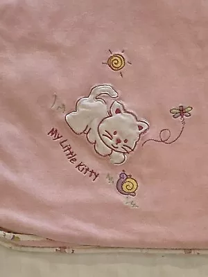 HW Carter & Sons My Little Kitty Vintage Pink Velour Knit Baby Blanket Rare 38 • $55.99