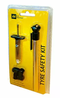 £5.99 • Buy AA Car Tyre Safety Kit Tread Depth & Pressure Gauge With Valve Caps