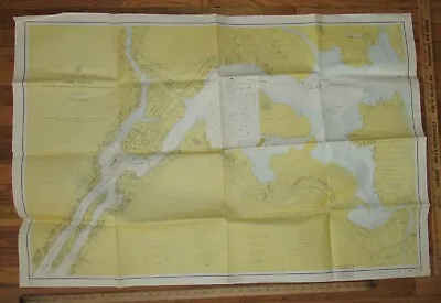 Nautical Chart East River Tallman Island To Queensboro Bridge  C & G S  1967 NY • $15.23