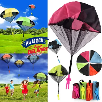 Hand Throw Sports Plane Outdoor Game Kid Ball Flying Mini Parachute Toy Drop Man • $8.89