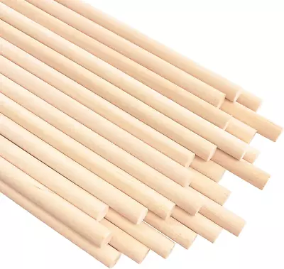 25PCS Dowel Rods Wood Sticks Wooden Dowel Rods - 1/4 X 12 Inch Precut Dowels For • $8.62