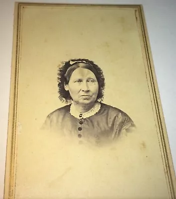 Antique Civil War Victorian American Fashion Old Woman Rhode Island CDV Photo! • $29.69