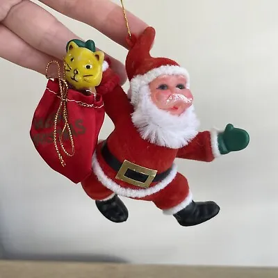 Vintage Father Christmas Kitsch Santa Hanging Decoration 4.5” • £9.99