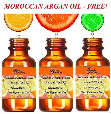 *30% Vitamin C 45% Matrixyl 3000 100% Hyaluronic Acid 2.2oz W FREE Argan Oil !! • $15.97