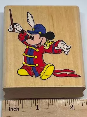 MICKEY MOUSE BAND Drum Major Disney Character RUBBER STAMPEDE 409E Wood Stamp • $24.95