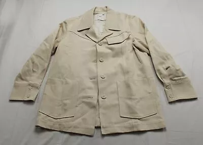 Mango Women's Oversized Cotton Blend Shirt Collar Jacket CD4 Ecru Large NWT • $38.99