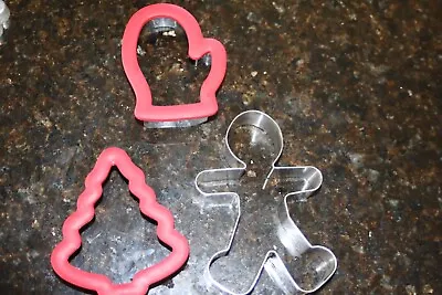 Crate And Barrel Christmas Cookie Cutters - Gingerbread Christmas Tree & Mitten • $11.99