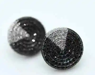 2 Ct Round Cut Simulated Black Diamond Men's Stud Earrings 14k Black Gold Plated • $74.69