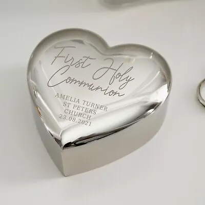 £14.99 • Buy Personalised First Holy Communion Heart Trinket Box - 1st Holy Communion Gift