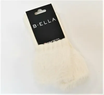 B. Ella Ladies Wool Cashmere Angora Blend Boot Socks Griselda Faux-Fur Top Cream • $16