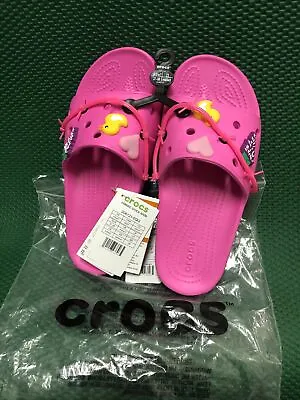 Crocs Custom Post Malone Slides/sandals Barbed Wire Mens Size 5 Womens Size 7 • $49.99