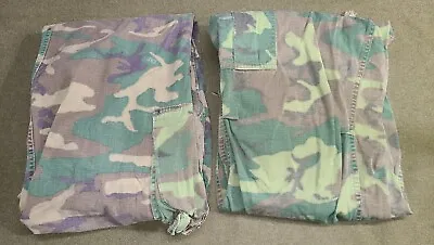 2 Vintage 1970 Vietnam War Era US Army Jungle Trousers Camouflage DSA-100 Small • $99.99