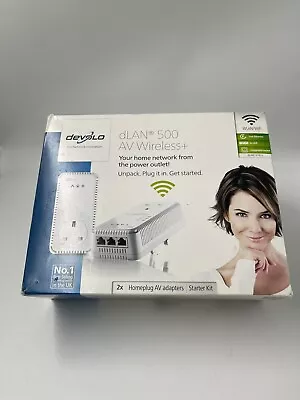 Devolo DLAN 500 AV Wireless+ Starter Kit Double HomePlug AV Adapter. WLAN/Wi-Fi • £29.99