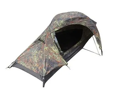 One Man Flecktarn Recon Tent - Camo Military Army Camping Hiking Backpacking New • £110.95