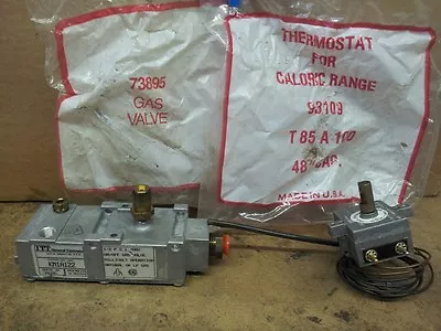 VINTAGE Caloric & T85a100 &73895 Millvolt Gas Valve &thermostat 2 Left  Box339 • $58.95