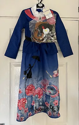 Girls Mary Poppins Fancy Dress Outfit / Costume Age 7-8 Years From Sainsbury TU • £10