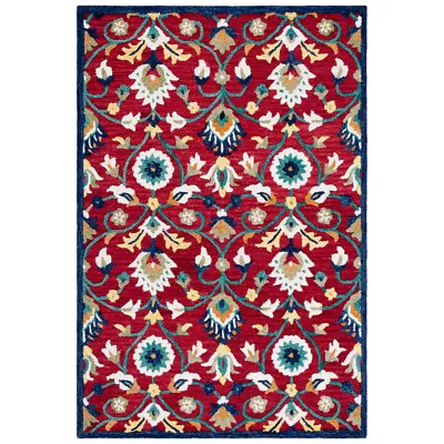 SAFAVIEH Blossom BLM562Q Handmade Red / Ivory Rug • $107.99