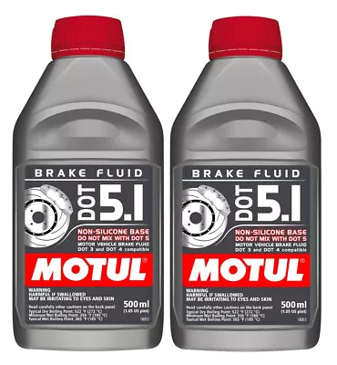 Motul DOT 5.1 - 1 Liter AM - Long Life Fully Synthetic Brake Fluid (2 X 0.5L) • $24.95